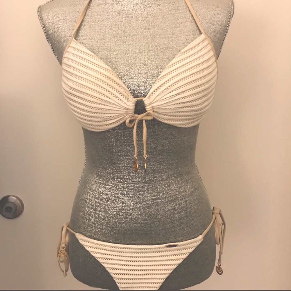 White & Gold Luli Fama Bikini
